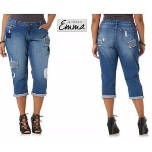 NWT Simply Emma Sz 22 Stretch Cropped Capri Jeans
